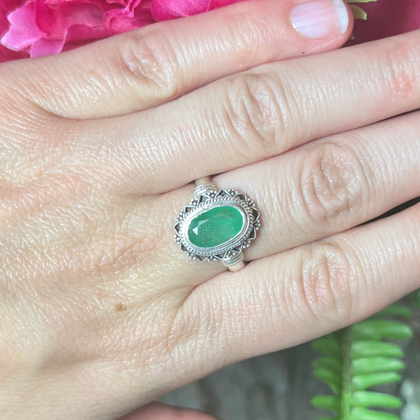 Silver Emerald Stone Ring , Handmade Green Emerald Stone Ring , Turkısh  Handmade Ring , Ottoman Style Ring , 925k Sterling Silver Ring - Etsy